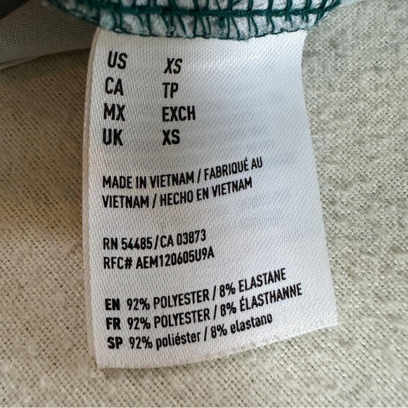 American Eagle Outfitters Green and Cream Beach Scene Swim Shorts Sz XS - Picture 10 of 11